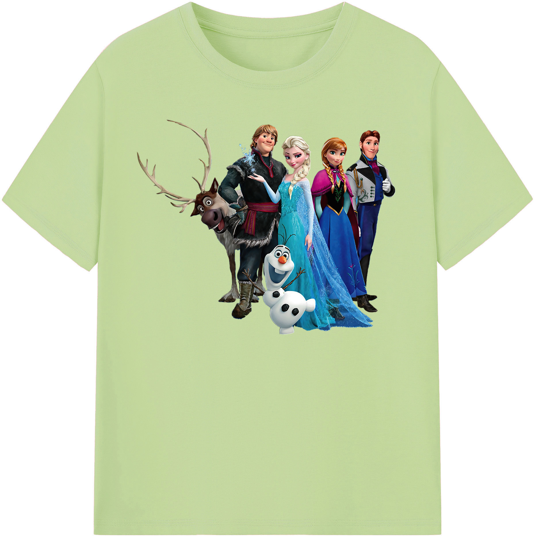 （画像用） アナと雪の女王 アンナ エルサ Frozen Anna Elsa 綿100％半袖Tシャツ（フロントプリント）